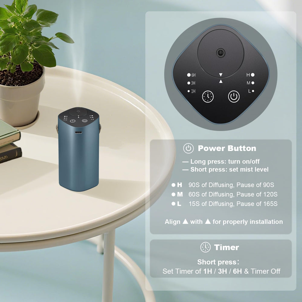 A Aroma Diary waterless diffuser charging via USB for flexible, portable use.
