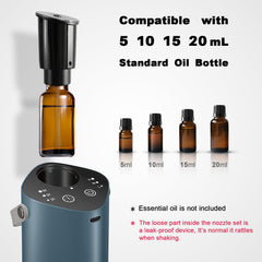 A Aroma Diary waterless diffuser on a nightstand offers quiet, long-lasting fragrance.