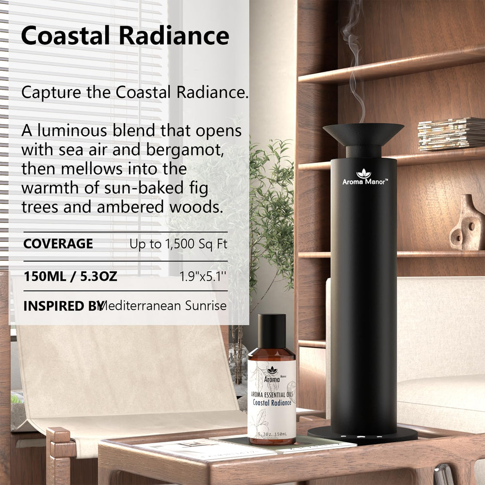Aroma Manor Coastal Radiance diffuser-setup demonstrates quick, even diffusion in any room.