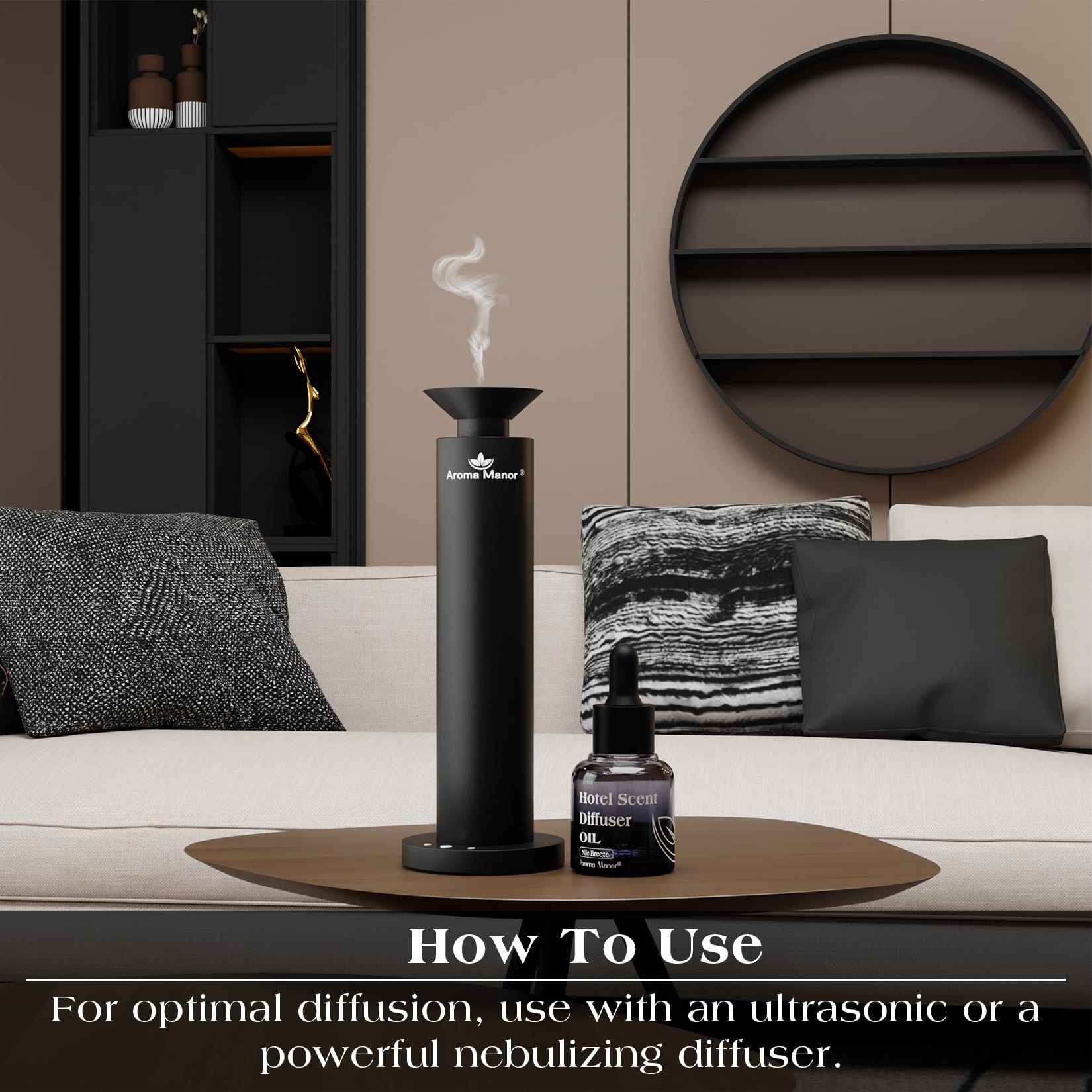 Ultrasonic diffuser setup with Nile Breeze by Aroma Manor
