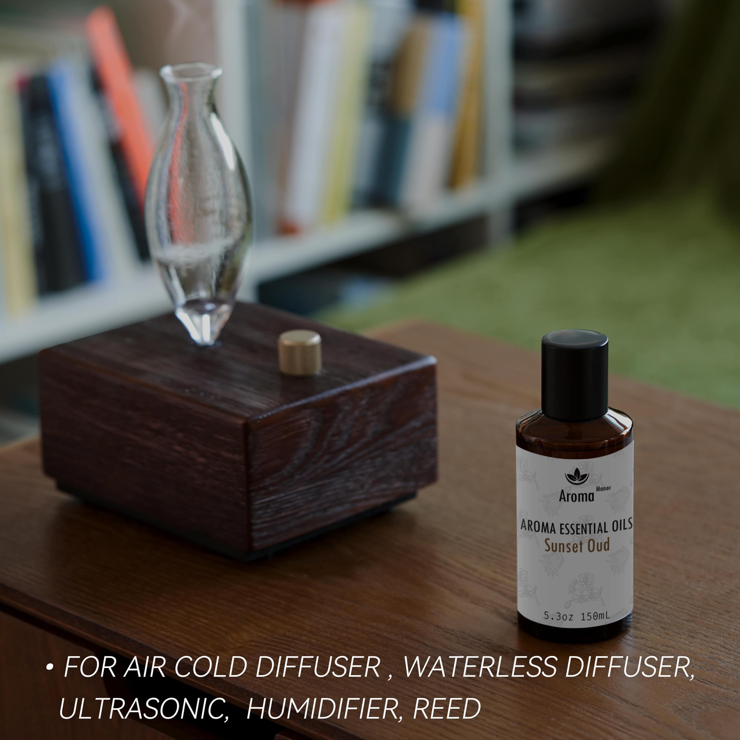 Diffuser ambient-light scene with Sunset Oud for hotel-like serenity