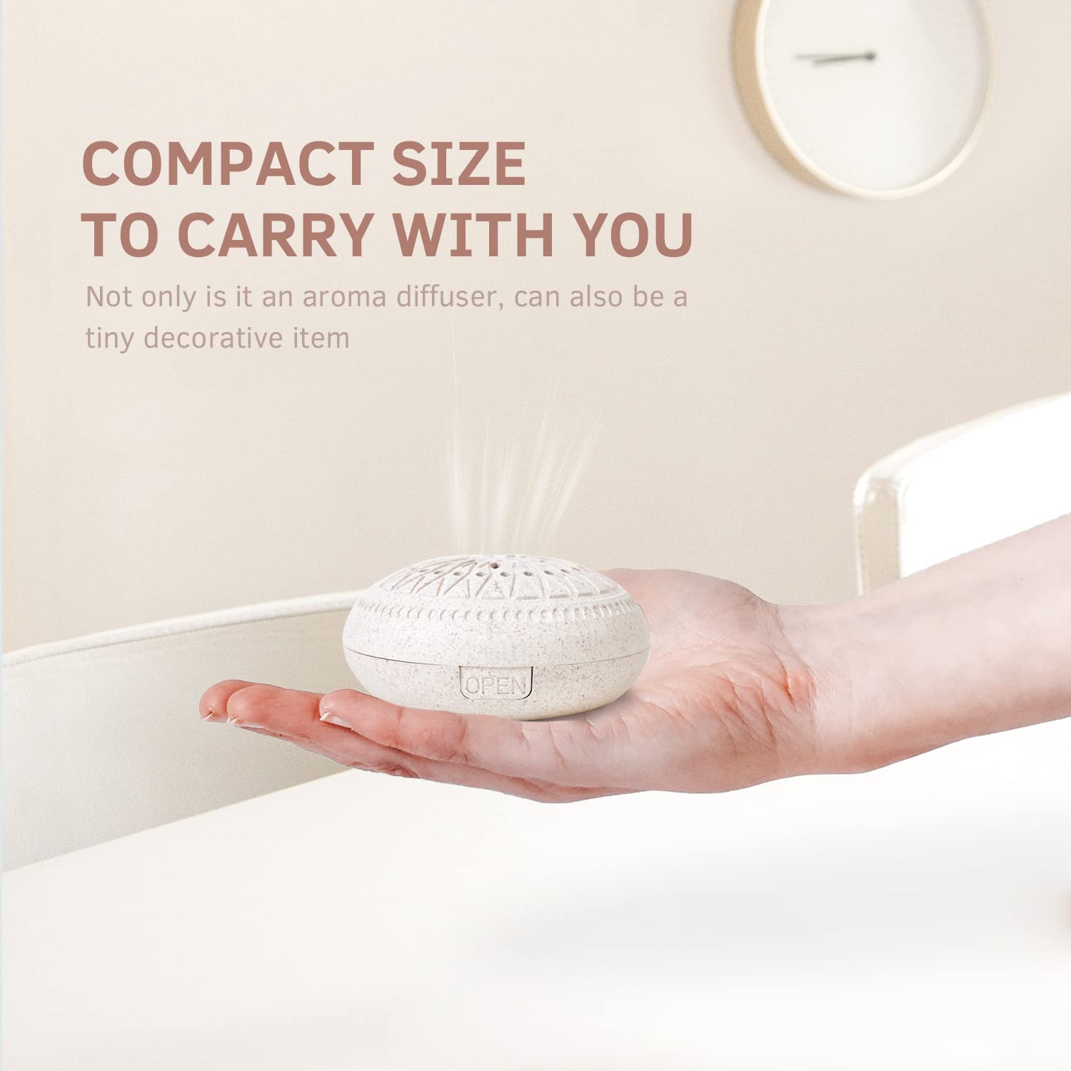 Aroma Promise ultra-quiet diffuser operates softly for restful nights.