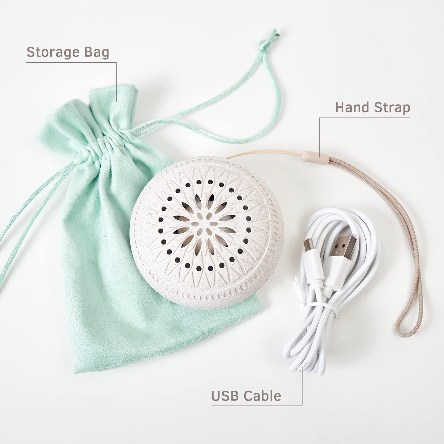 Aroma Promise mini diffuser close-up of pads for quick, mess-free aroma diffusion.