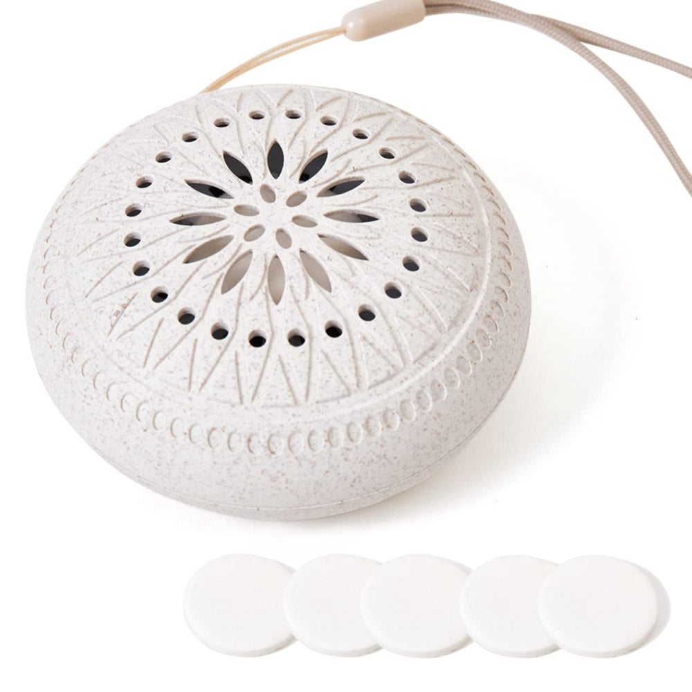 Aroma Promise portable mini diffuser with travel case for on-the-go scent comfort.