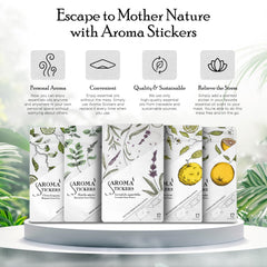 AROMA STICKERS Spearmint used on a face mask for a refreshing aroma.