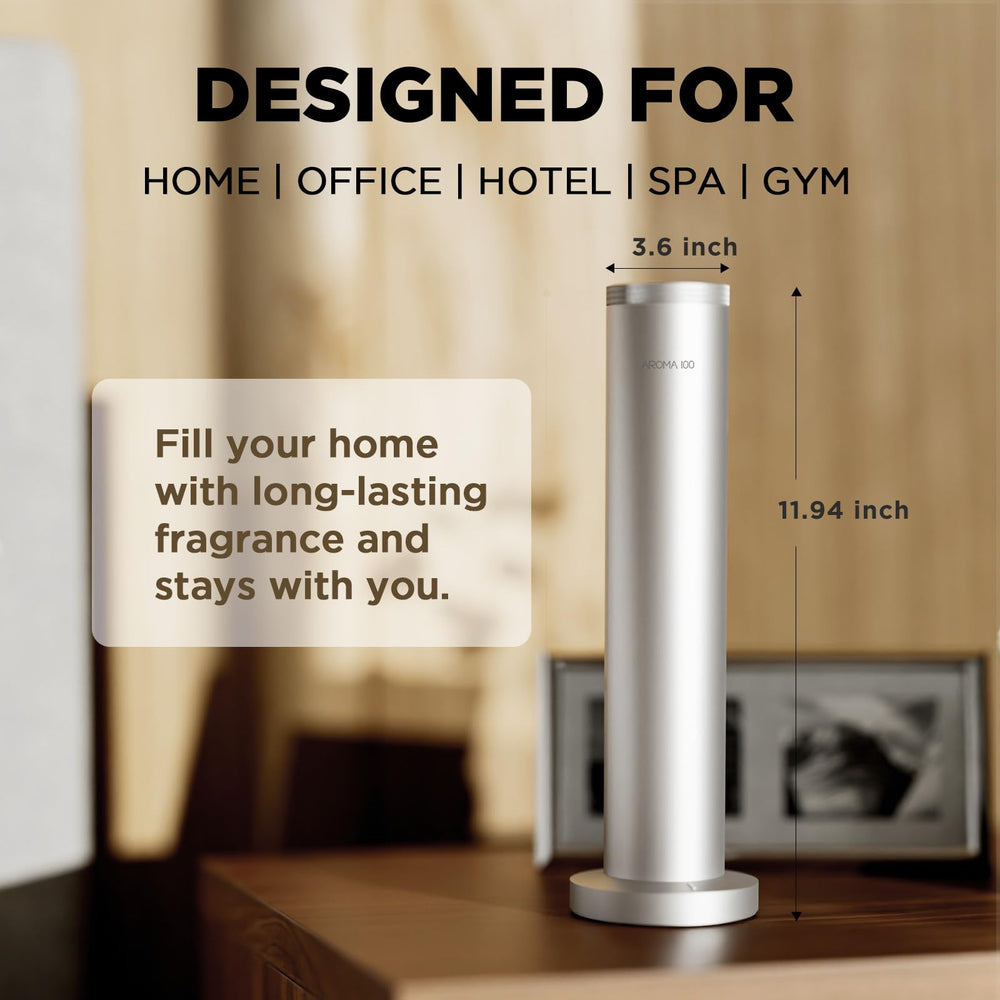 Aroma100 diffuser operates quietly, suitable for bedrooms and offices
