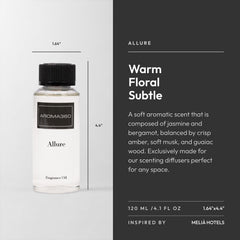 Aroma360 Allure bottle pour captures luxurious oil application for a calm home.