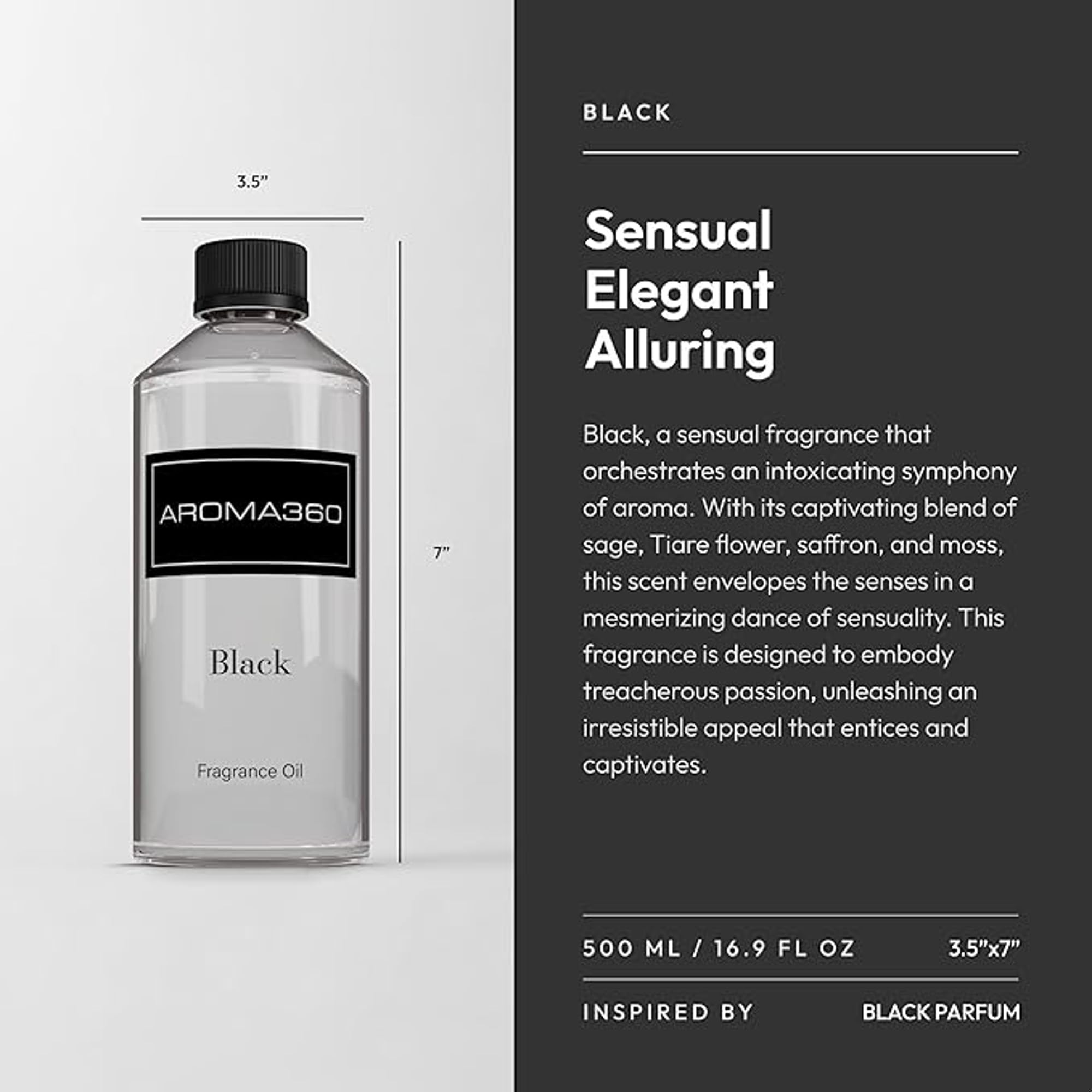 Aroma360 Black Diffuser Oil Blend pour demonstrates easy setup and continuous aroma.