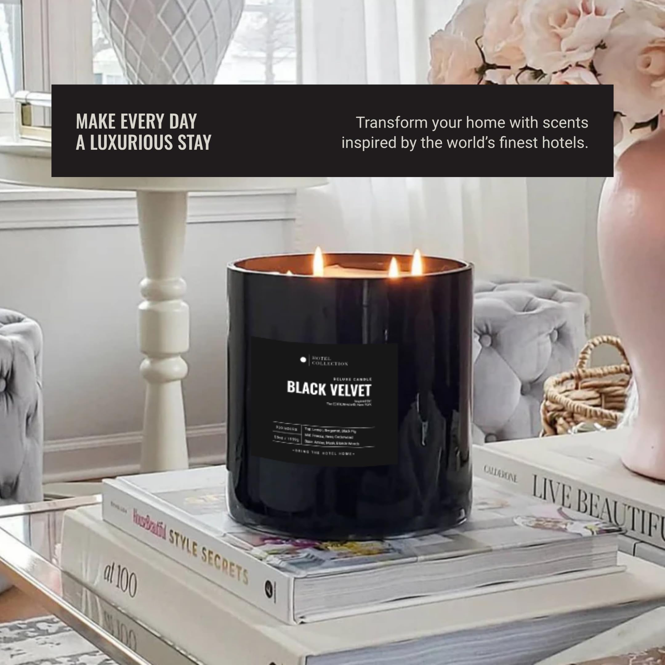 Aroma360 black-velvet-candle-notes-black-fig-freesia-rose highlights layered aromas.