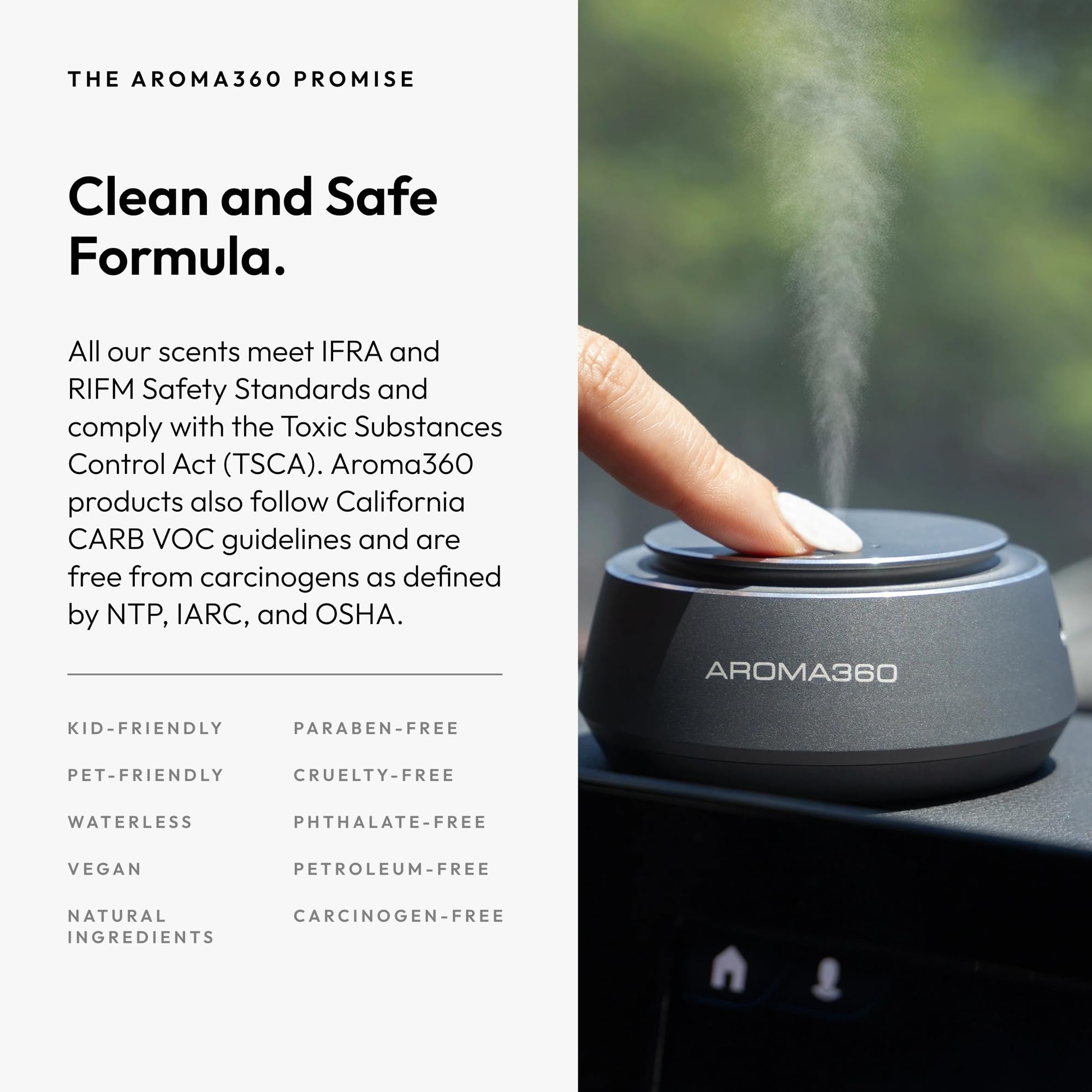 Aroma360 Portable diffuser cartridge plugged into USB for on-the-go aroma.