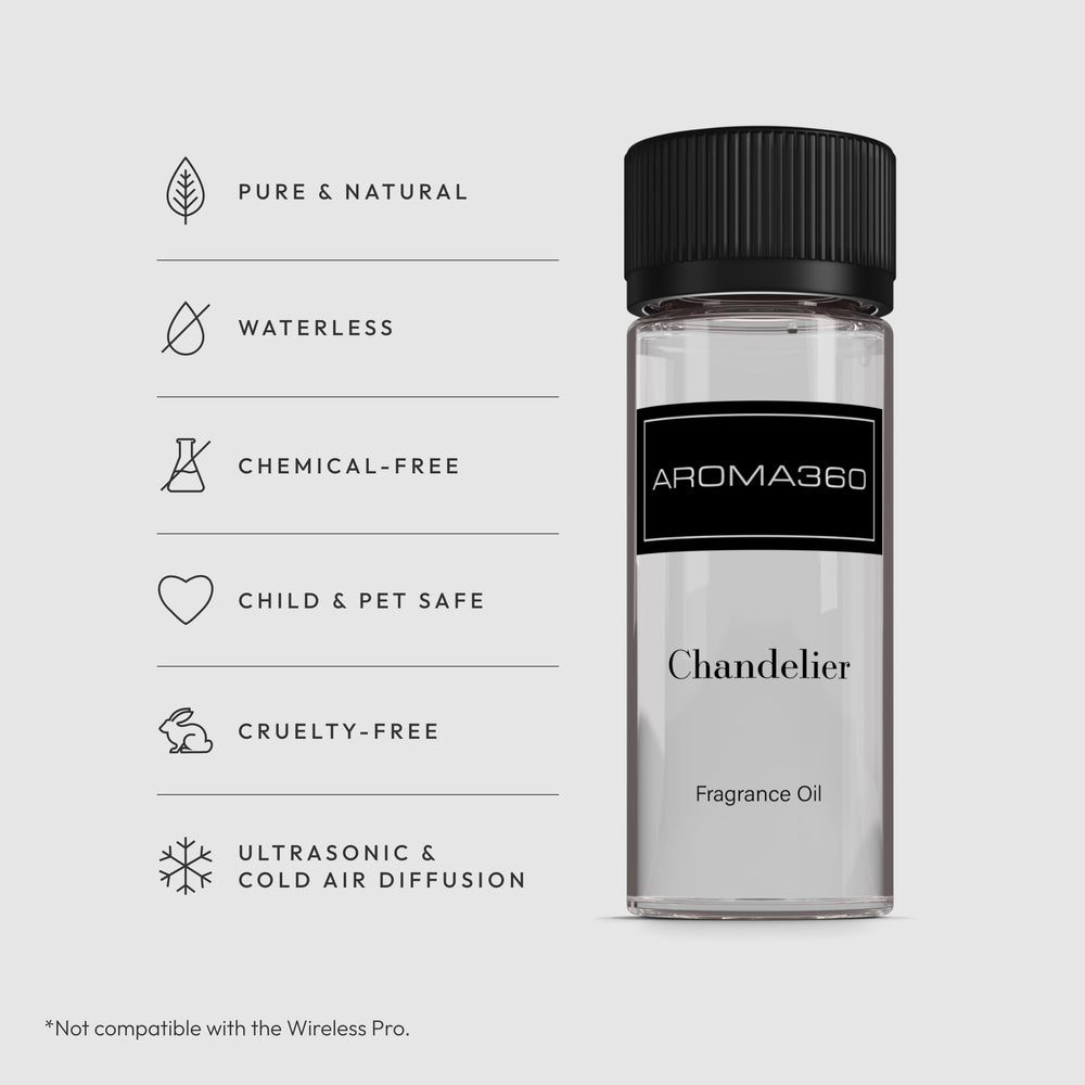 Aroma360 Chandelier diffuser setup ready for ambient fragrance in any space