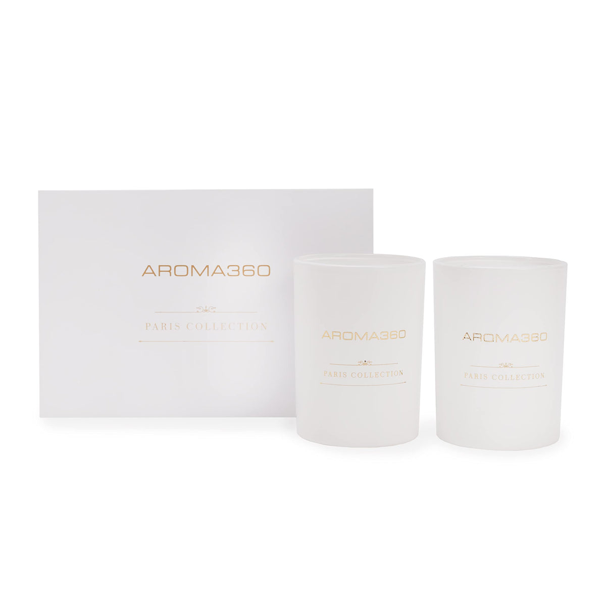 Aroma360 Chandelier Paris Collection candle duo packaging, ideal for gifting and luxury ambiance.