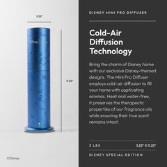 Aroma360 remote control beside the diffuser for easy scent control.