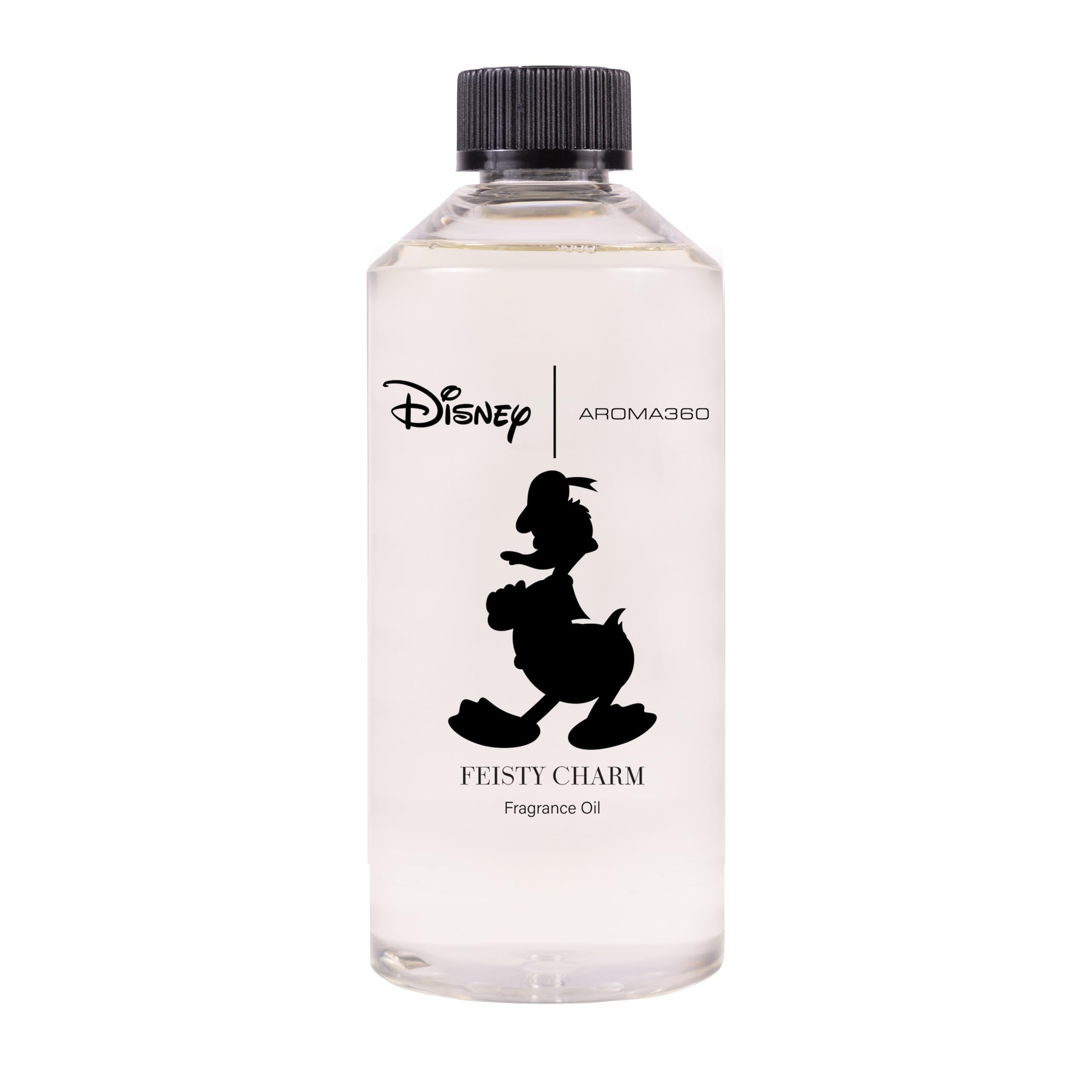 Aroma360 Disney Feisty Charm bottle for premium diffuser use and lasting ambiance.