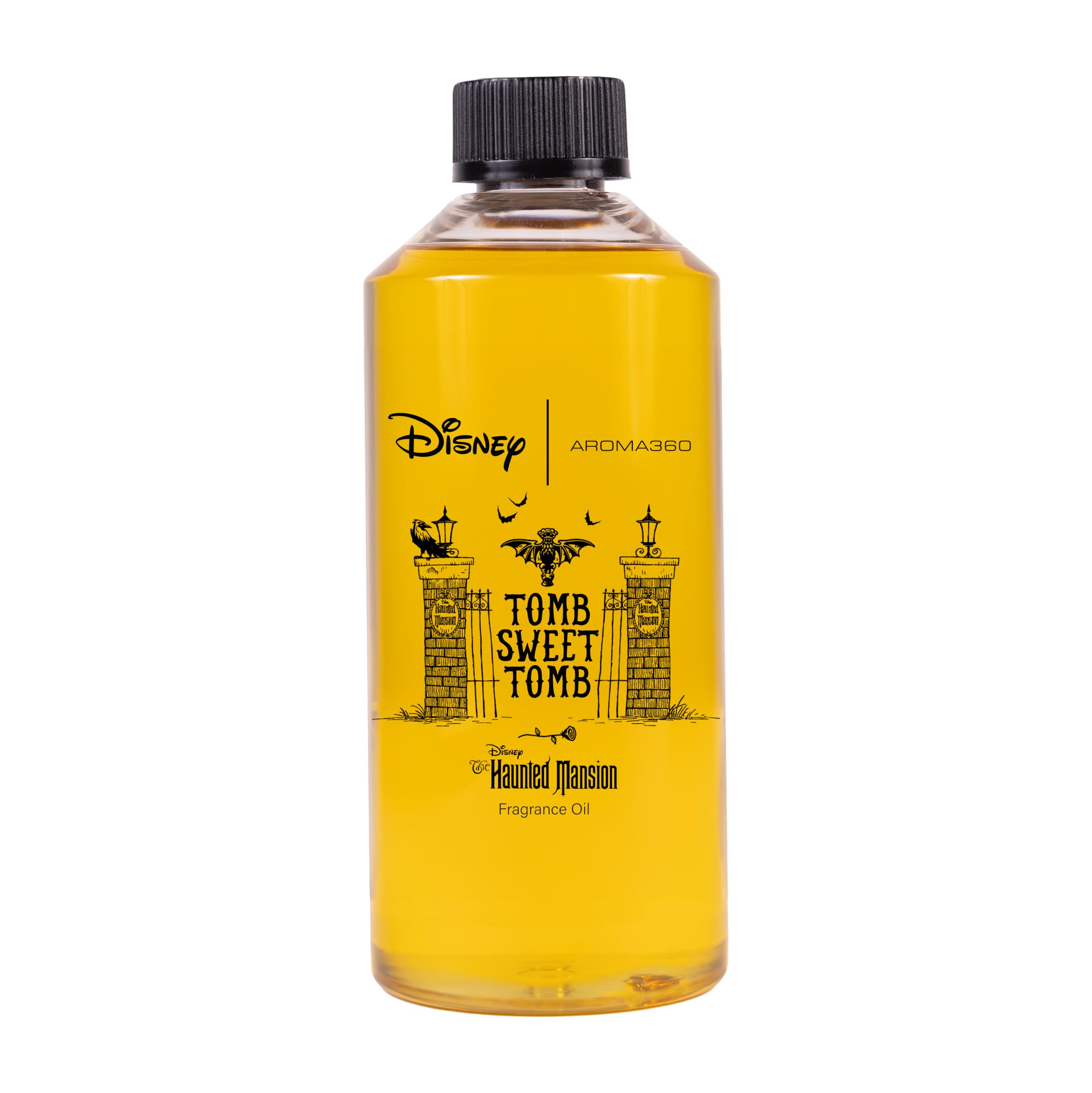 Aroma360 Disney Tomb Sweet Tomb oil blend bottle for captivating room fragrance