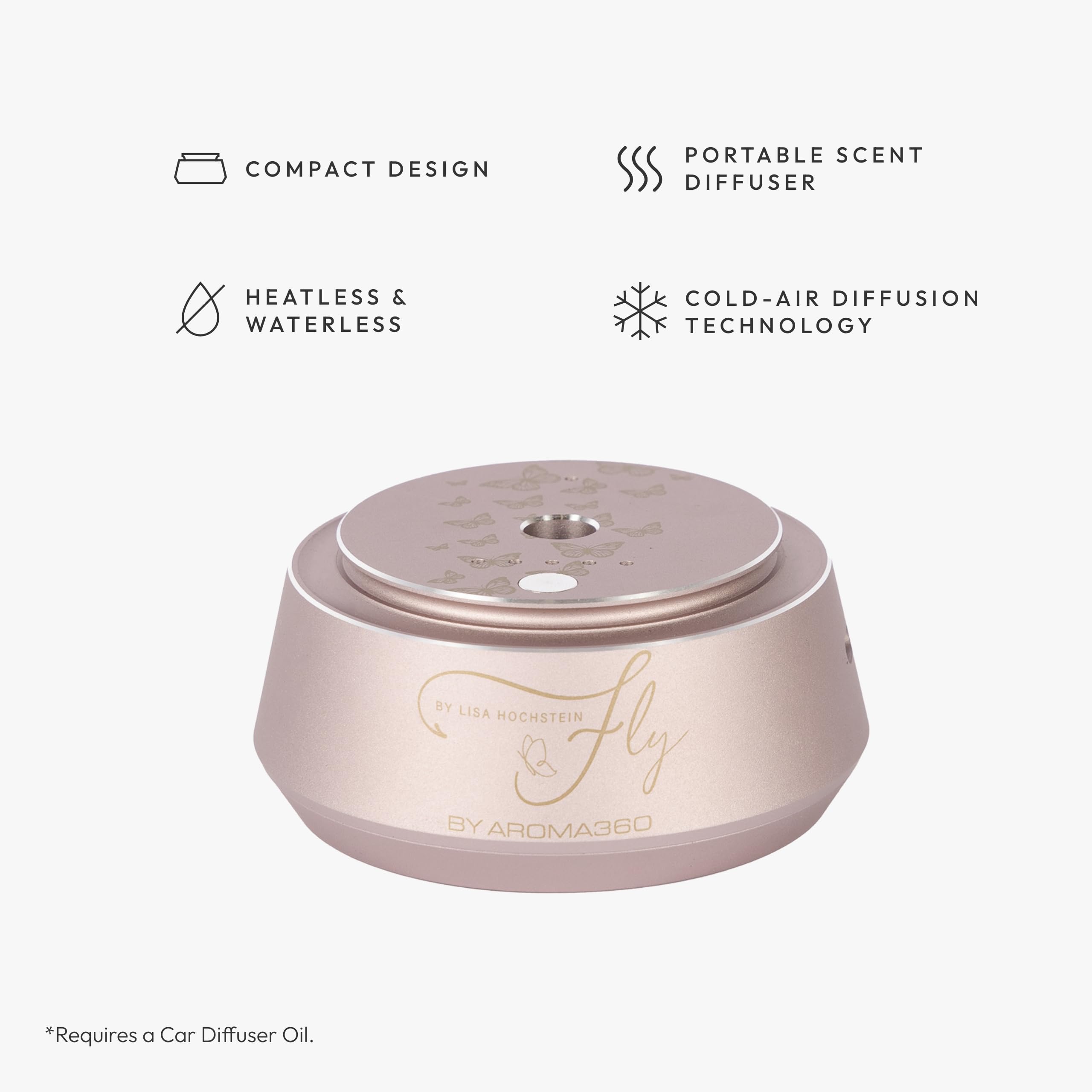 Aroma360 Fly fragrance bottle ready to swap for varied moods.