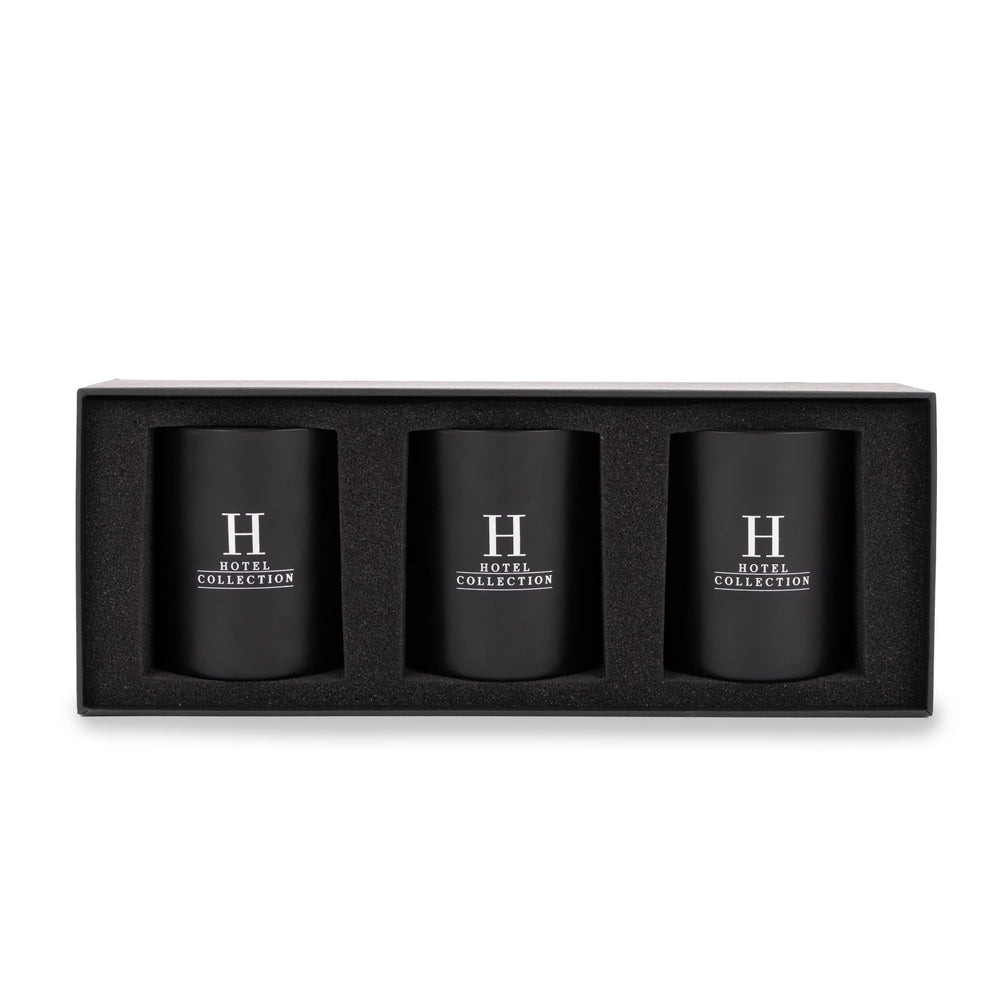 Aroma360 Hotel Collection Candle Trio Black Velvet pour creates an elegant hotel-inspired ambiance.