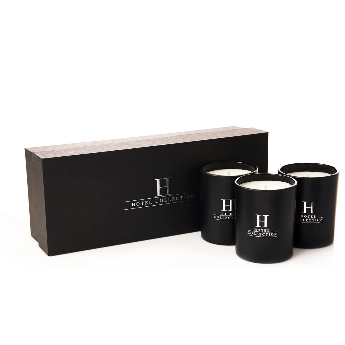Aroma360 Hotel Collection Candle Trio Gift Set display, ideal for gifting and home luxury ambiance.