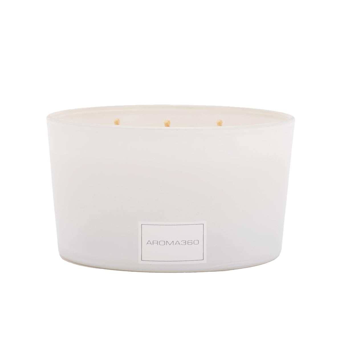 Aroma360 Iris 9oz candle front view with premium soy and essential oils for ambiance.