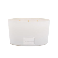 Aroma360 Iris 9oz candle front view with premium soy and essential oils for ambiance.