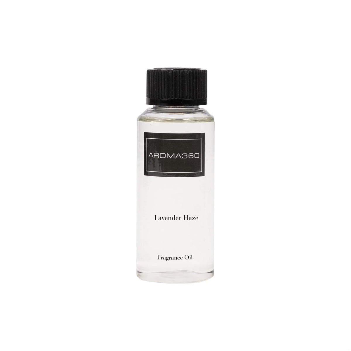 Aroma360 Lavender Haze bottle front view, ideal for ambient relaxation and diffuser use.