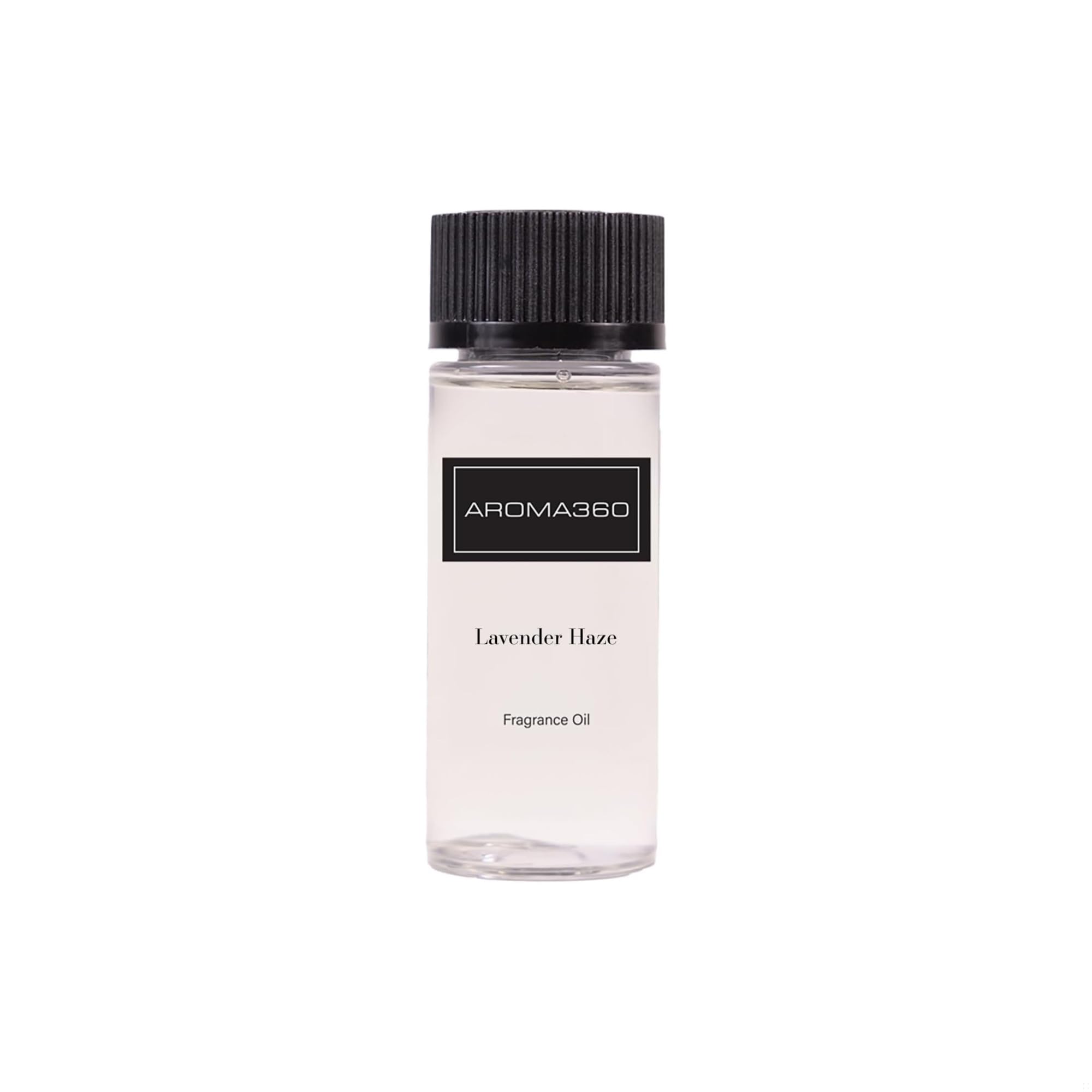 Aroma360 Lavender Haze bottle pour delivers a relaxing, inviting aroma.