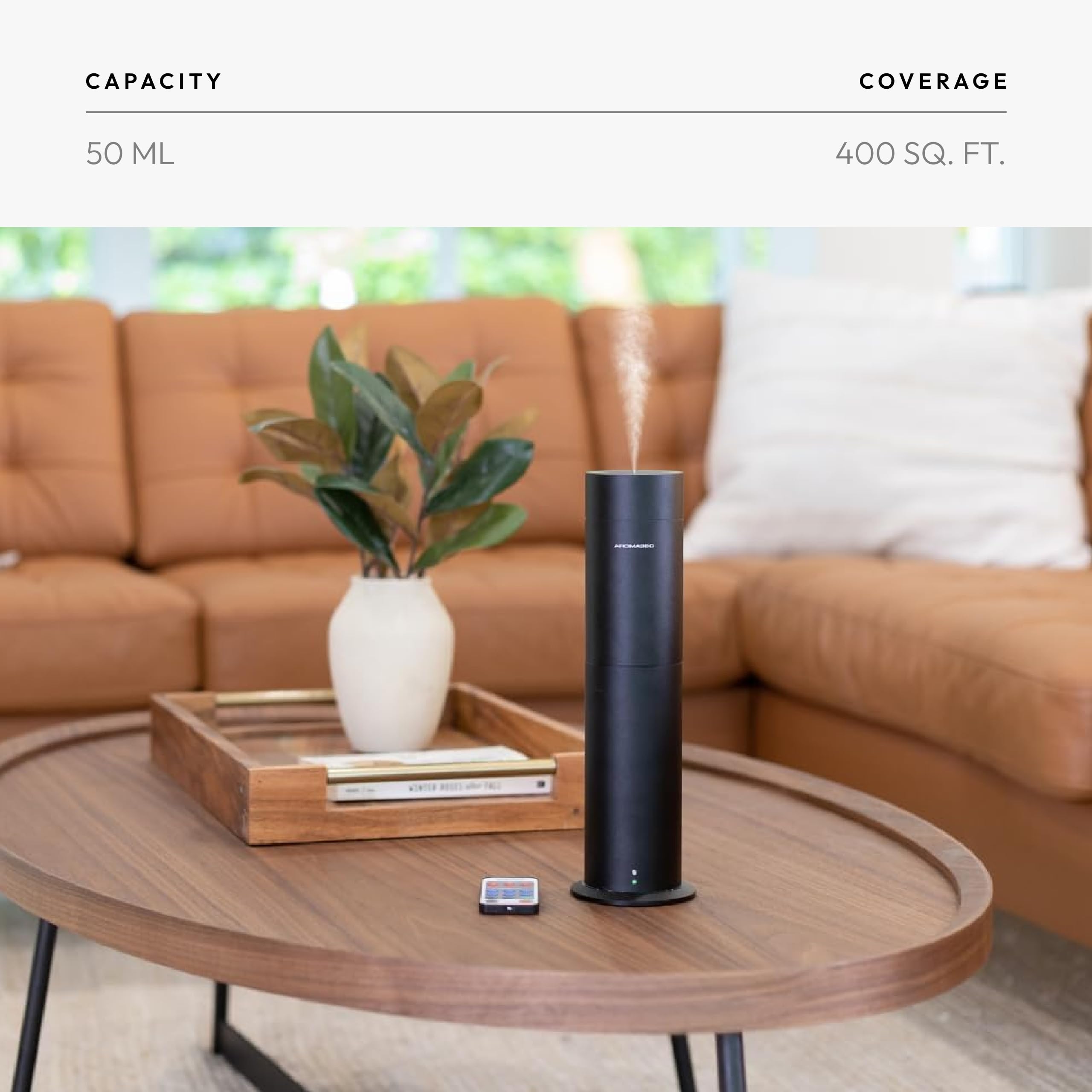 Aroma360 Mini360 diffuser with bottle-pour compatibility simplifies refills.