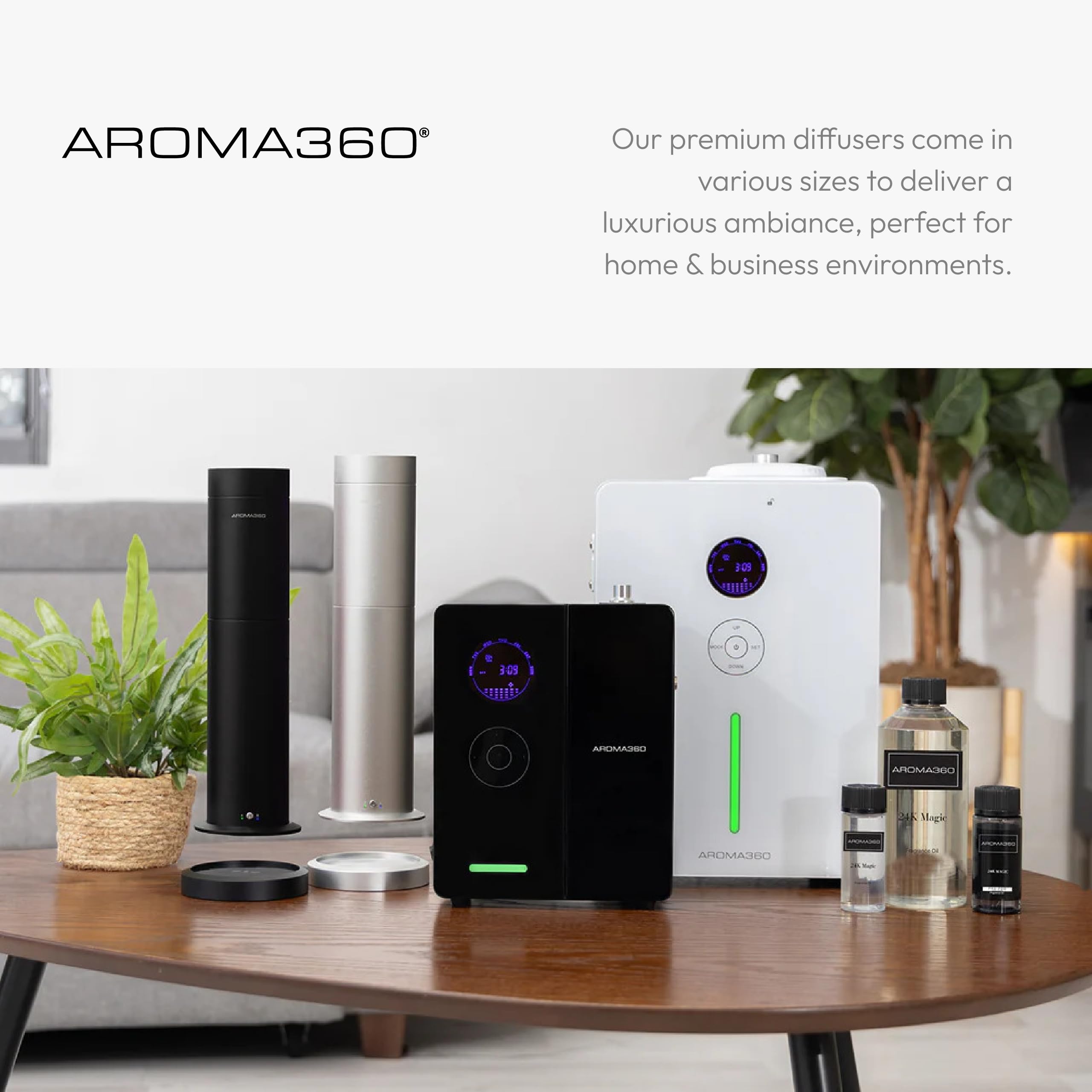 Aroma360 Mini360 diffuser compact, portable unit fits small spaces with style.