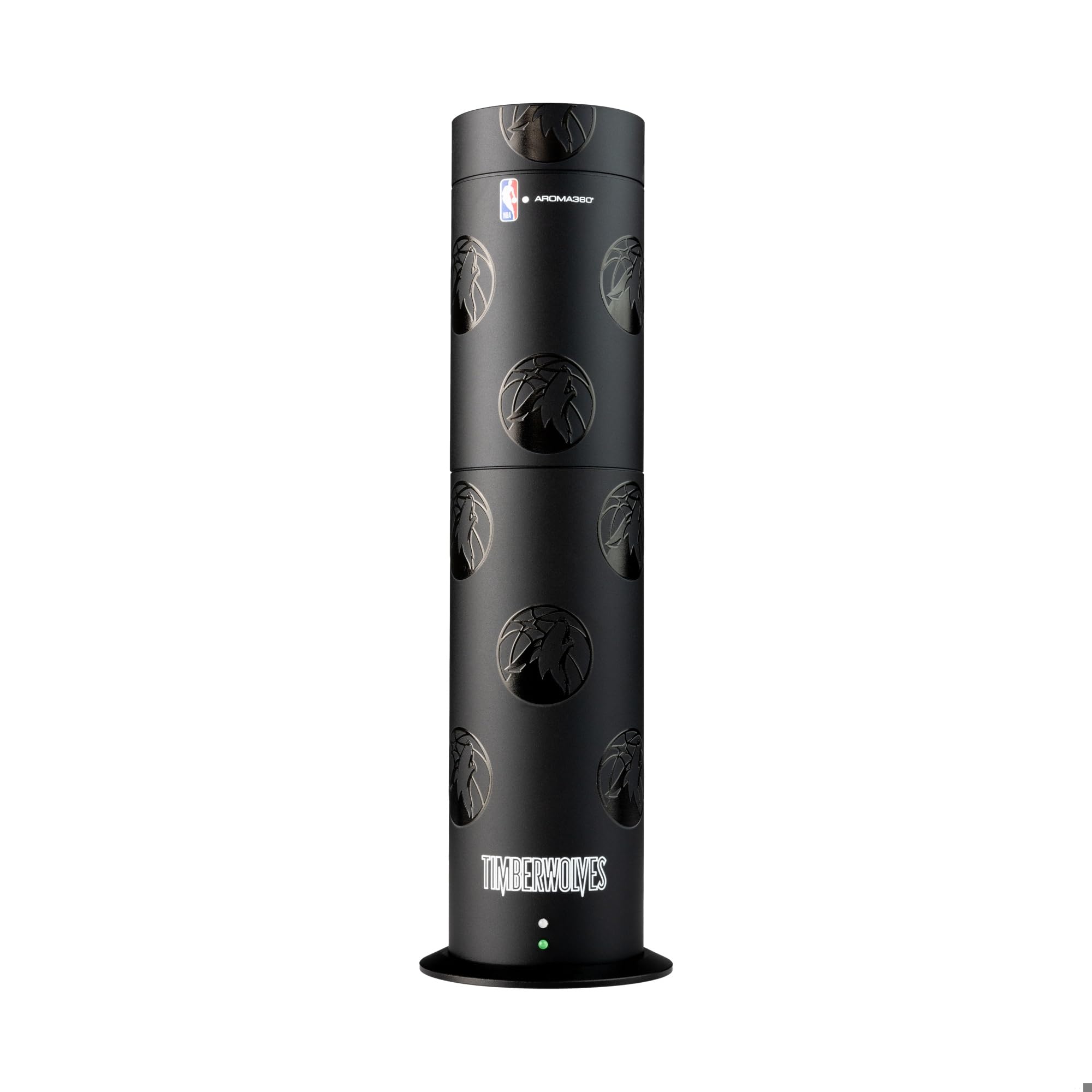 Aroma360 Minnesota Timberwolves diffuser logo display for stylish room enhancement and scent mood.