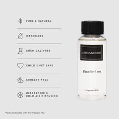 Aroma360 Paradise Lost label design highlighting premium quality for home fragrance.