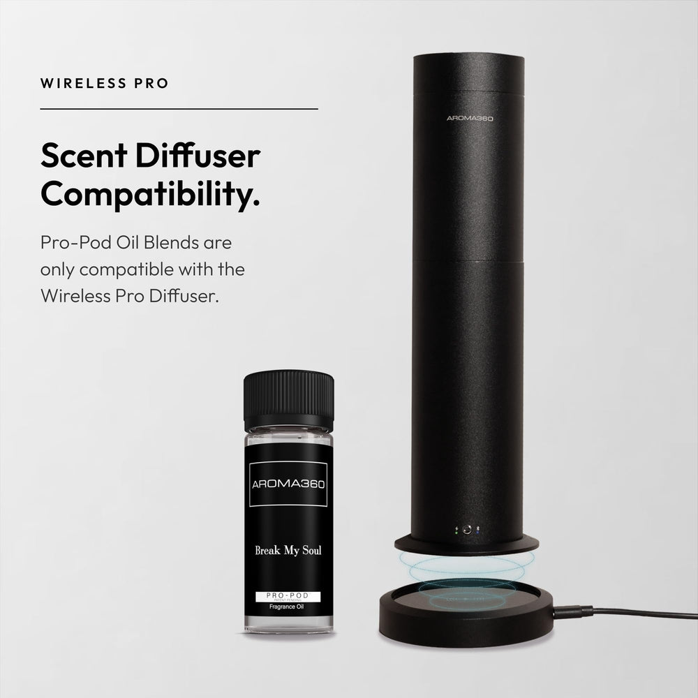Aroma360 Pro Pod modern living room with diffusing fragrance