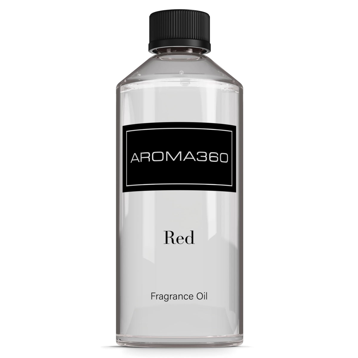 Aroma360 Red 500mL bottle front view, luxurious home fragrance presentation.