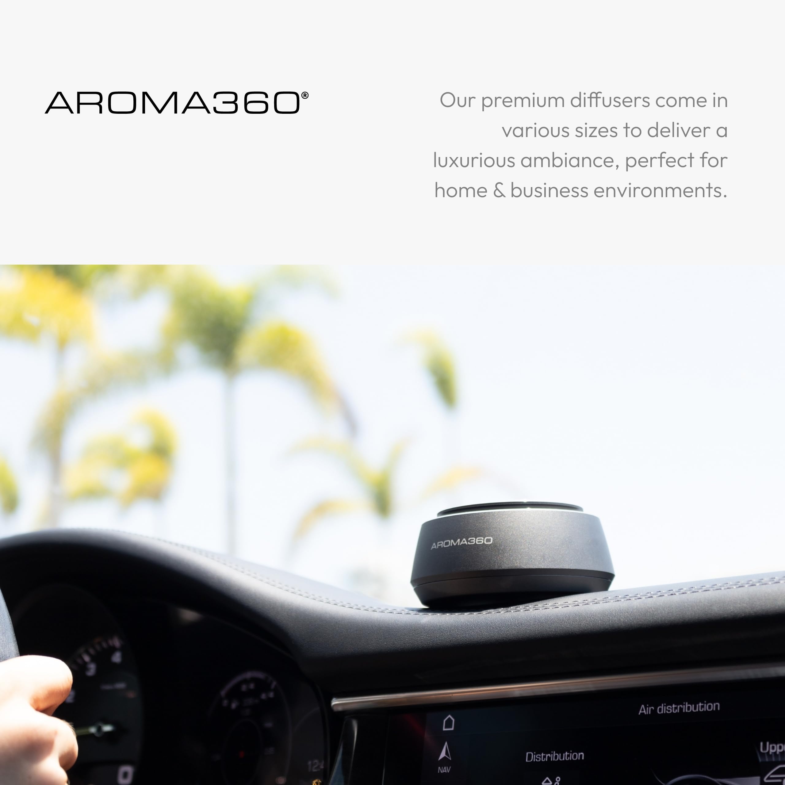 Aroma360 refillable diffuser supports sustainable scent experiences on the road.