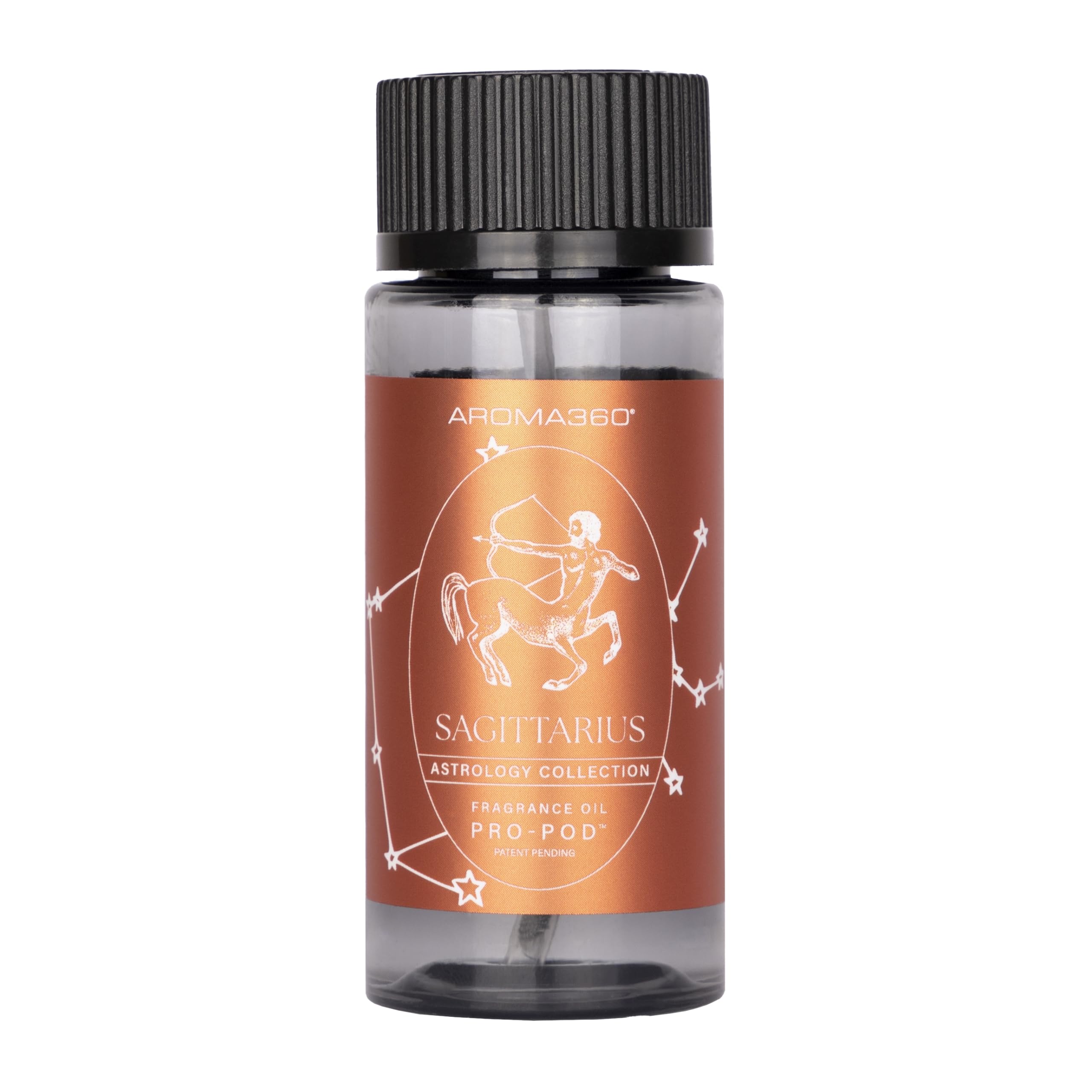 Aroma360 Sagittarius bottle pour highlights refined diffuser oil flow