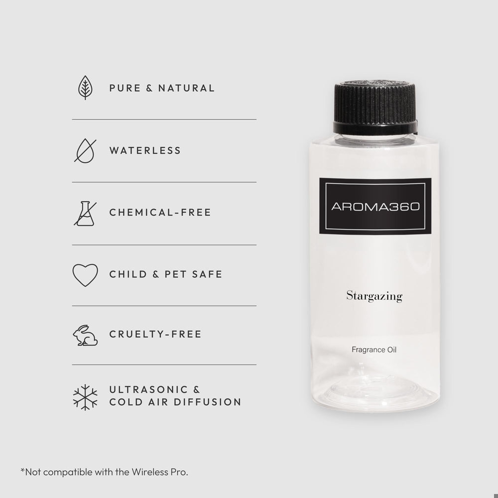 Aroma360 Stargazing diffuser-ready oil pours smoothly to freshen any room