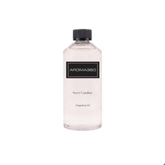 Aroma360 Sweet Caroline fragrance oil bottle for diffusers, yielding a calming, luxurious ambience.