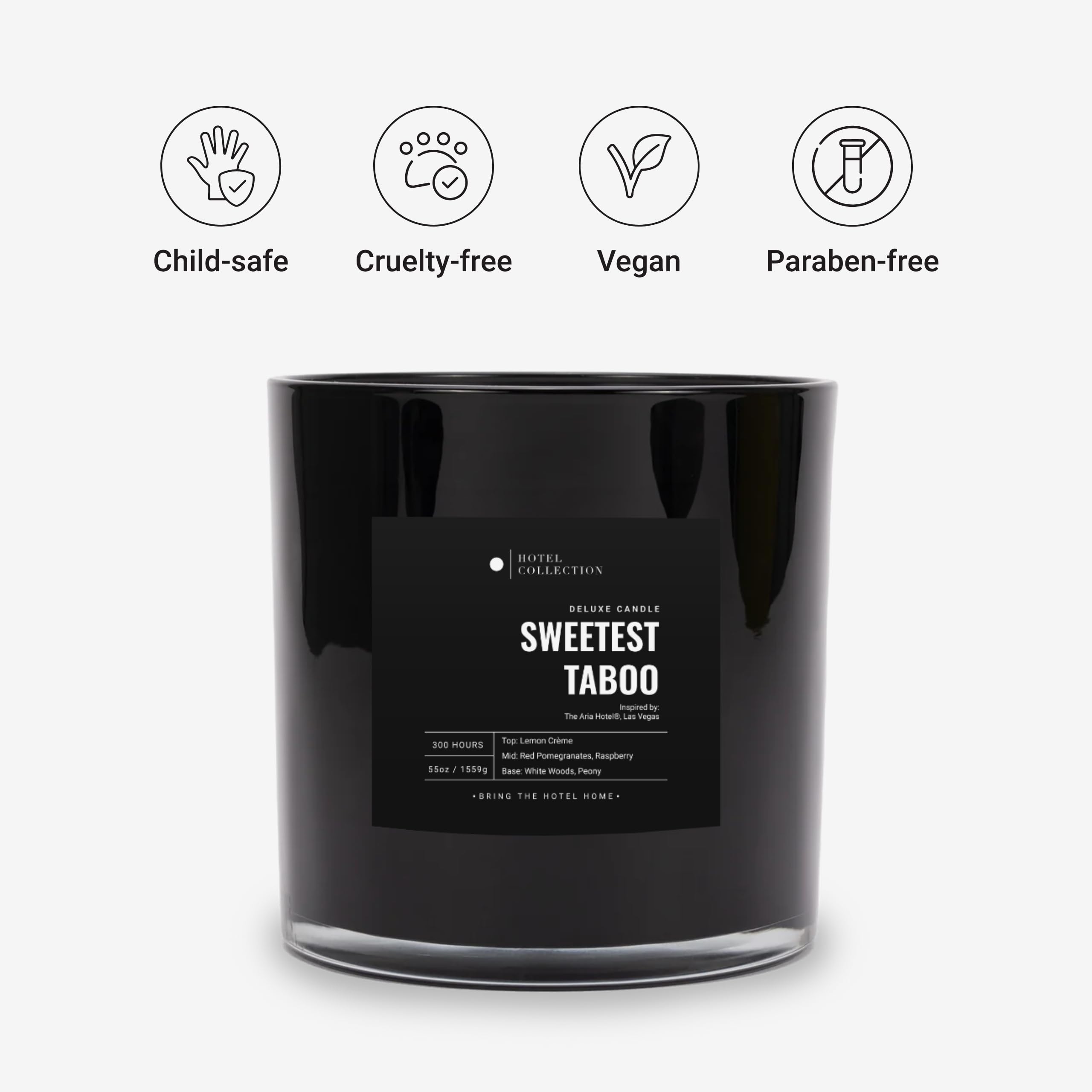 Aroma360 Sweetest Taboo 55oz jar-front view for luxurious hotel-inspired ambiance.
