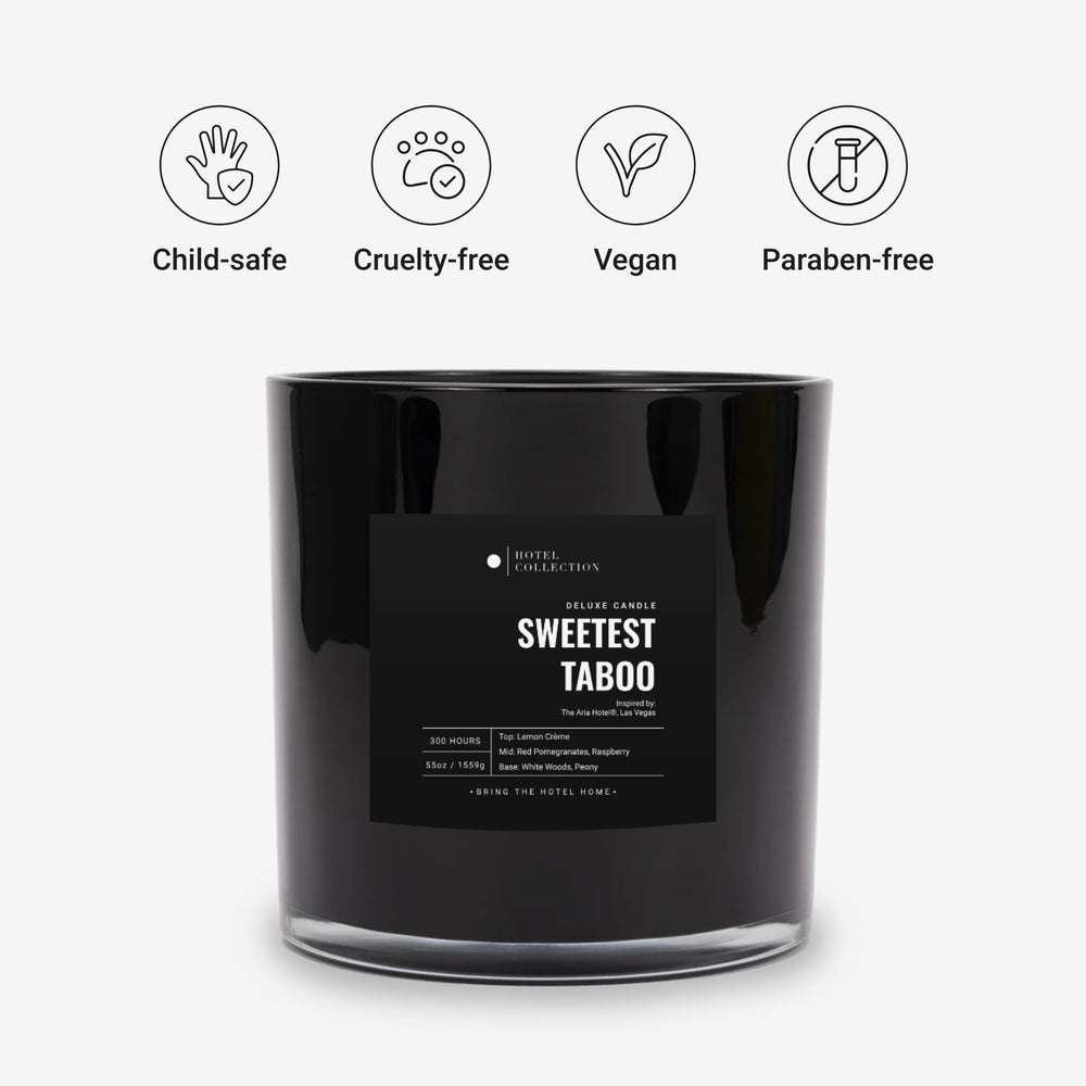 Aroma360 Sweetest Taboo 55oz jar-front view for luxurious hotel-inspired ambiance.