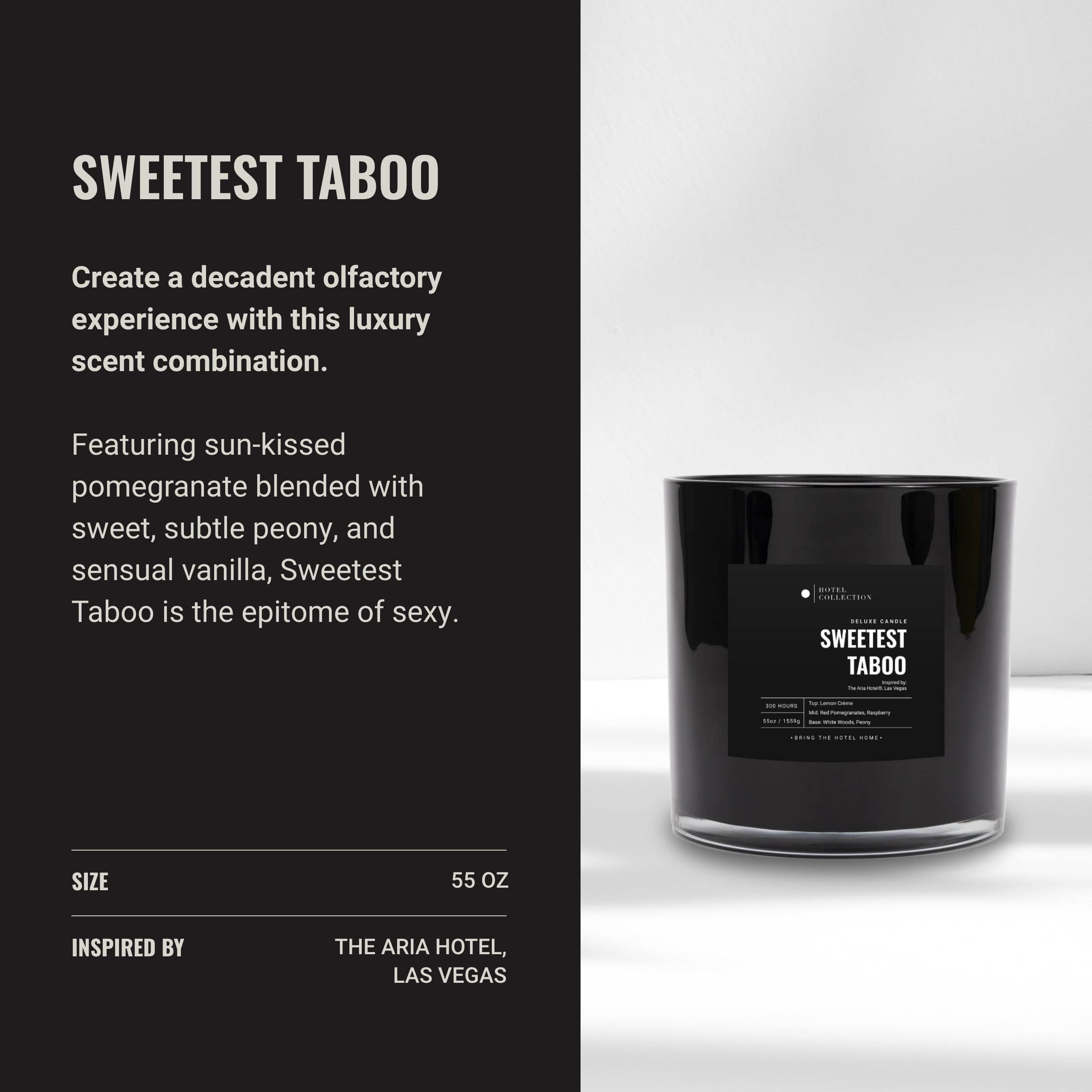 Aroma360 Sweetest Taboo 55oz label-detail highlights craftsmanship and cruelty-free wax.