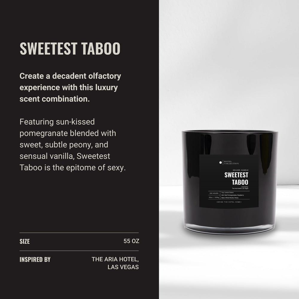 Aroma360 Sweetest Taboo 55oz label-detail highlights craftsmanship and cruelty-free wax.