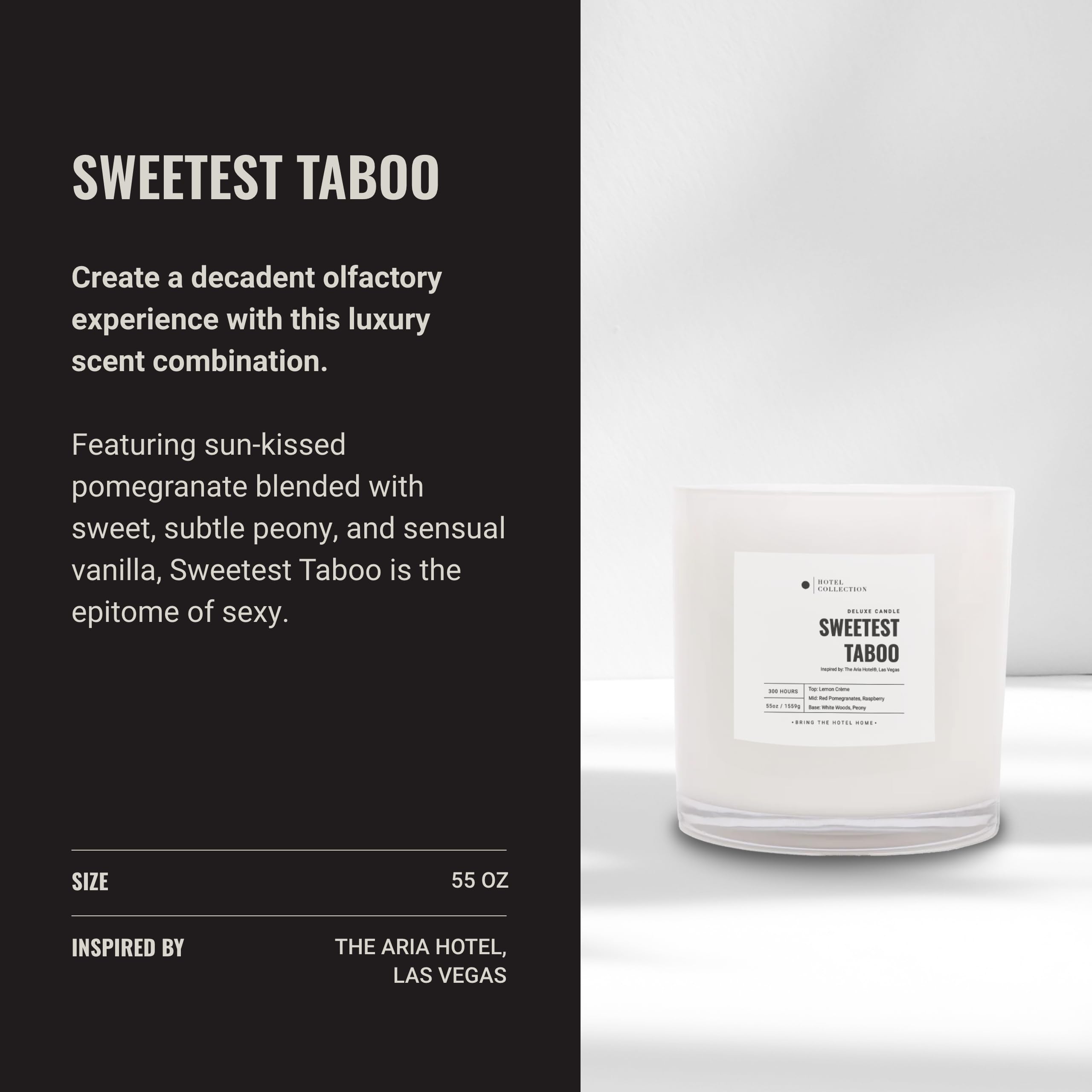 Aroma360 Sweetest Taboo Deluxe candle flame-lit for warm, inviting atmosphere