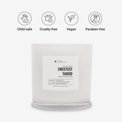Aroma360 Sweetest Taboo Deluxe candle wax closeup showing creamy texture for rich scent