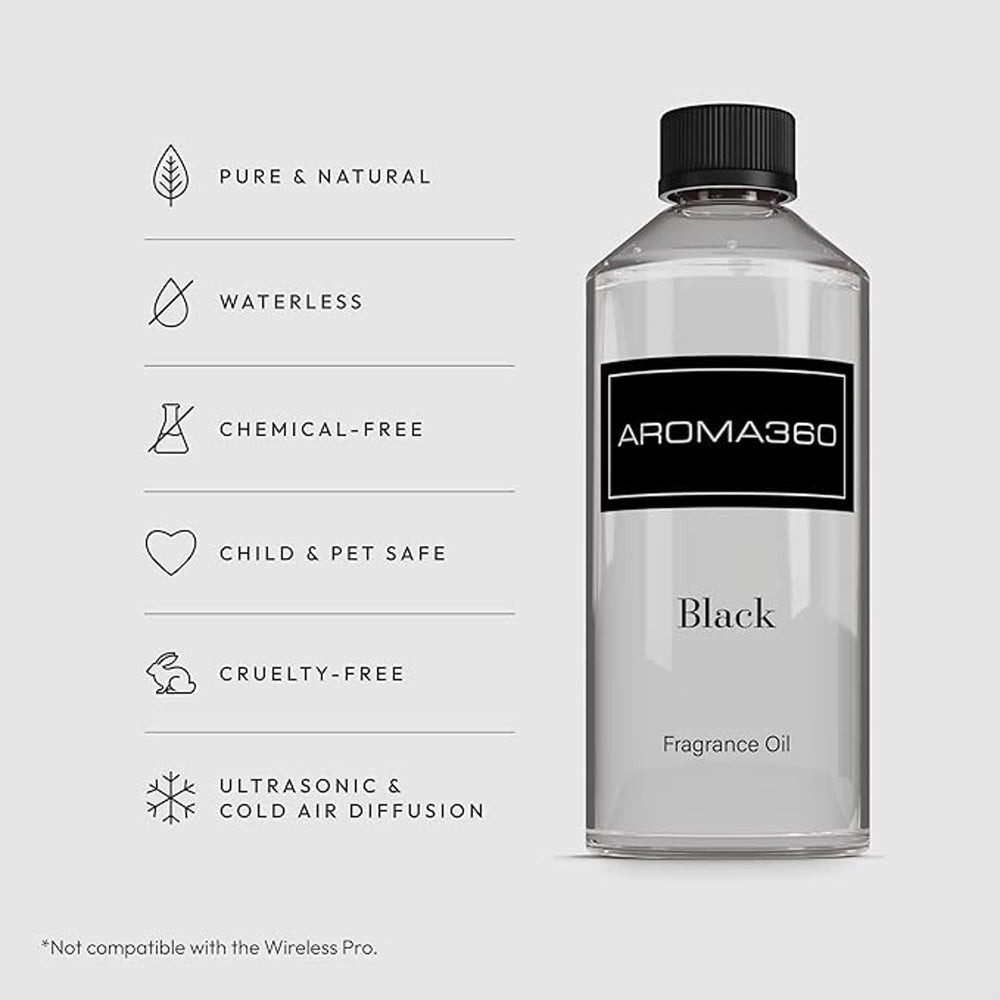 Aroma360 Vegan paraben-free cruelty-free label signals safe daily use.