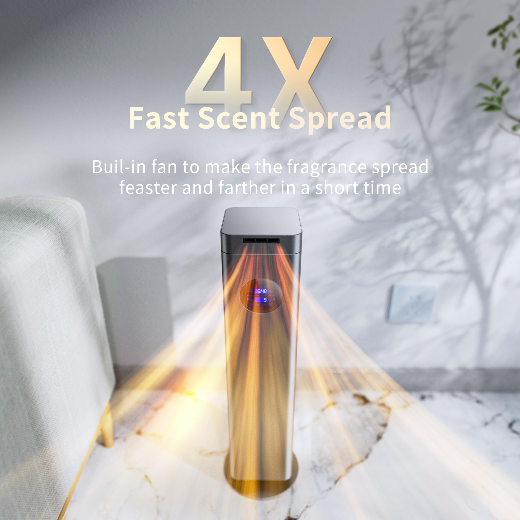 Aromadd 1500ml Scent Air Machine app setup enables remote control via Bluetooth or Wi-Fi.