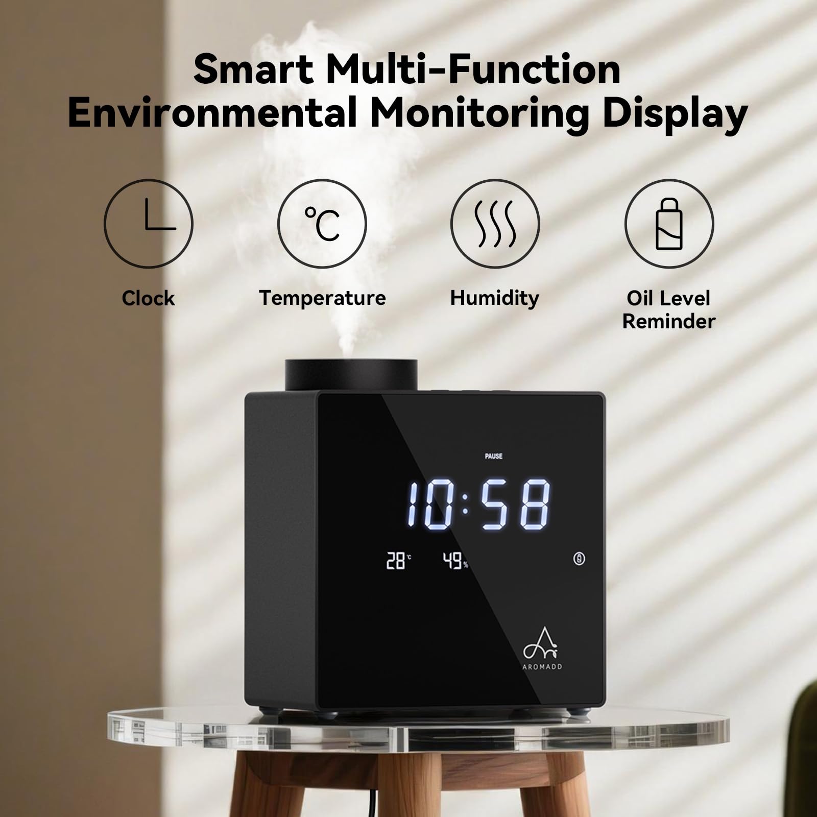 Aromadd 2026 diffuser clock display helps you time fragrance sessions