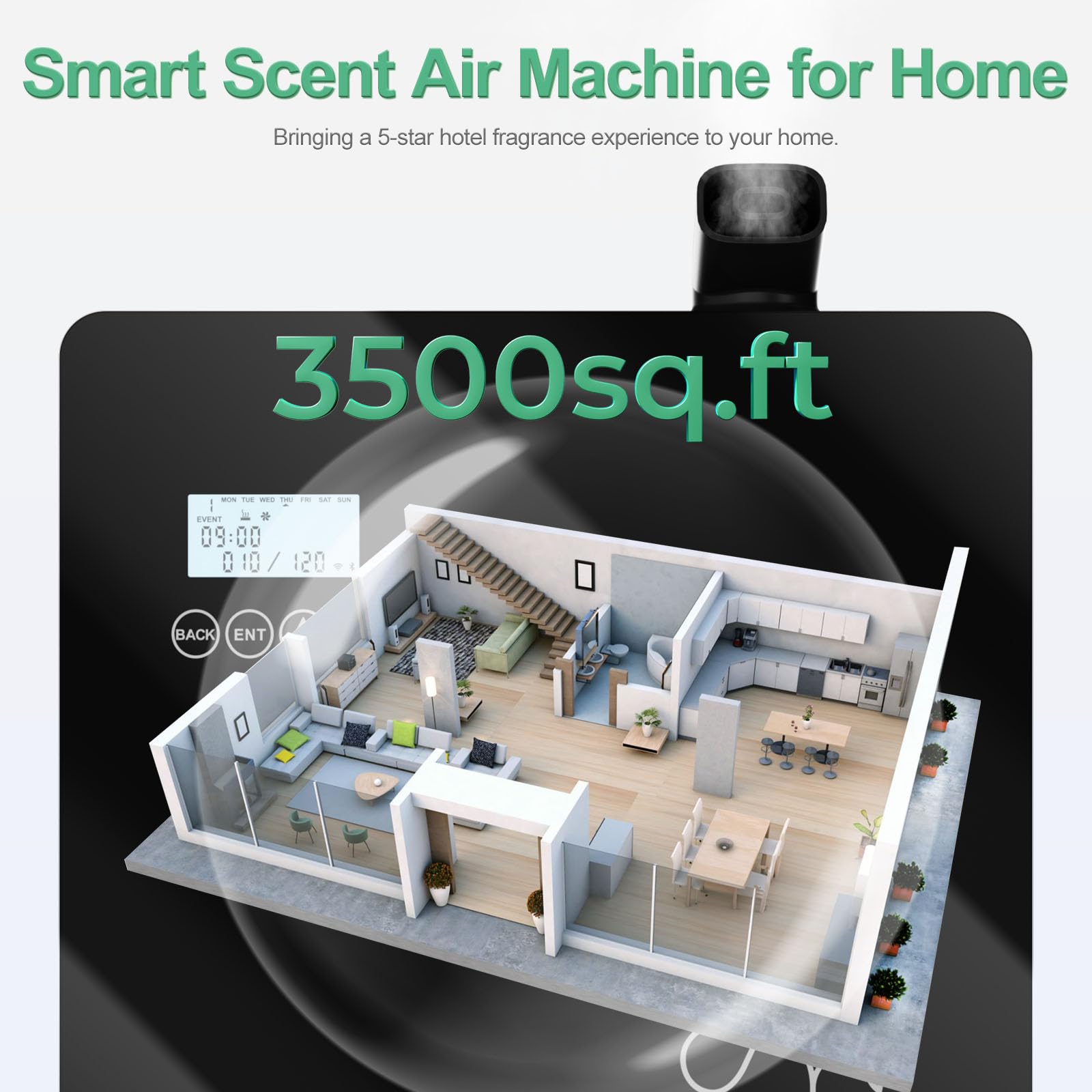 Aromadd 600ml capacity diffuser maintains fragrance for days in busy spaces