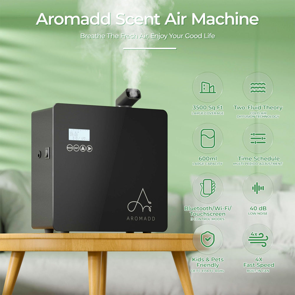 Aromadd Bluetooth app control enables flexible scheduling of scents