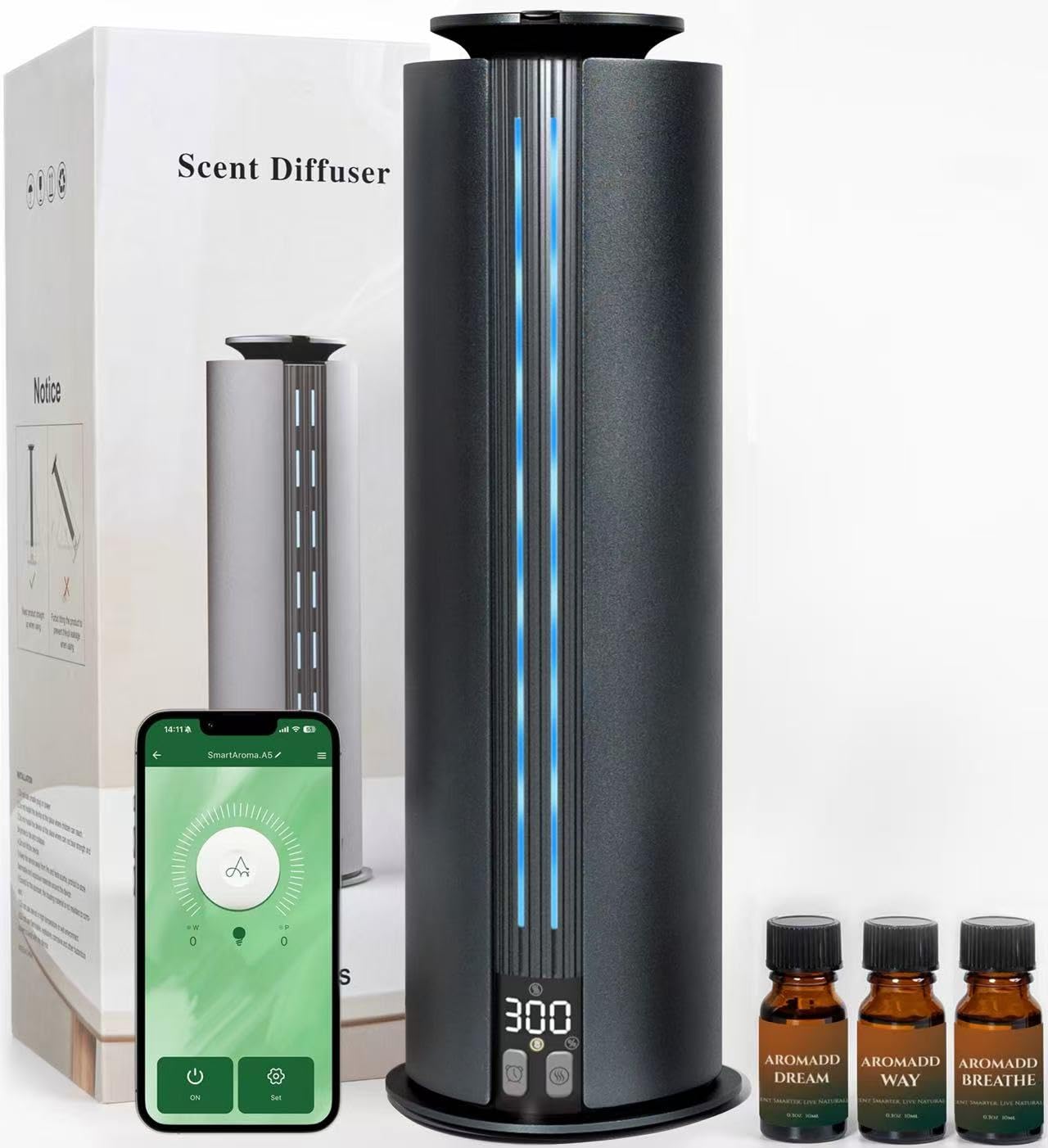 Aromadd cordless waterless diffuser for portable fragrance across rooms.