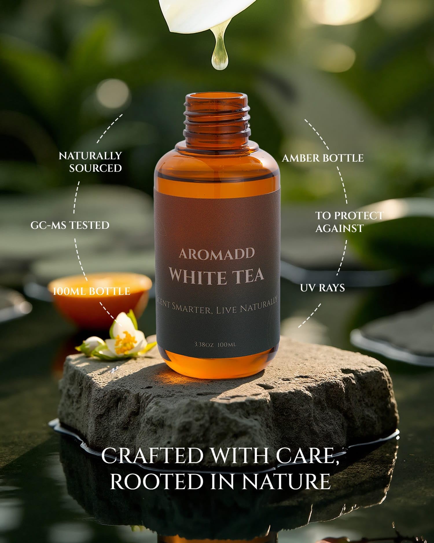 Aromadd White Tea Diffuser Oil on office desk setting for a calm, hotel-inspired ambiance