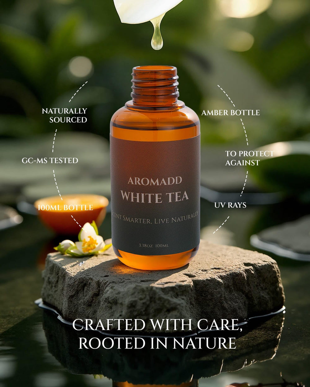 Aromadd White Tea Diffuser Oil on office desk setting for a calm, hotel-inspired ambiance